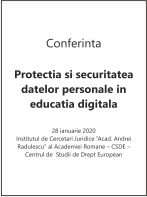 Conferinta Protectia si securitatea datelor personale in educatia digitala,  28 ianuarie 2020